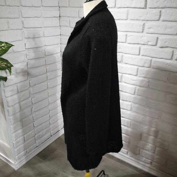 J. Jill Ladies Black with Sequins Size Large Petite Open Cardigan - Picture 6 of 9